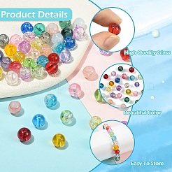 600Pcs 24 Styles Mixed Styles Transparent Glass Beads Strands&nbsp;GLAD-YW0005-75