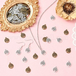 100Pcs 2 Colors Tibetan Style Alloy Charms&nbsp;TIBEP-YW0002-25