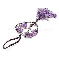 Wire Wrapped Chips Natural Gemstone Big Pendant Decorations&nbsp;HJEW-H057-01
