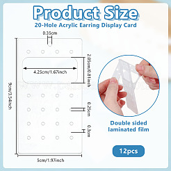 Acrylic Stud Earring Organizer Display Cards&nbsp;CDIS-WH0020-40B-03