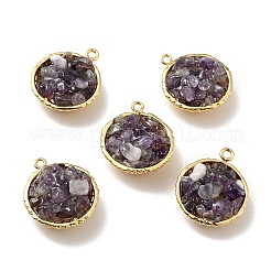 Natural Amethyst Chip Pendants&nbsp;KK-C242-05G-16