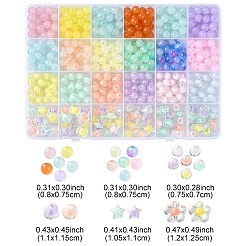 516Pcs 21 Style Acrylic Round Beads&nbsp;DIY-YW0008-09