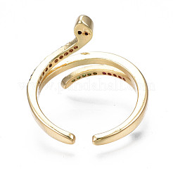 Spakling Cubic Zirconia Snake Wrap Cuff Ring&nbsp;RJEW-N035-070B-NF