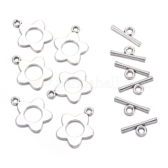 Flower Tibetan Style Alloy Toggle Clasps&nbsp;A0977Y