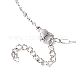 Natural Pearl Rice & 304 Stainless Steel Satellite Chain Paperclip Chain Necklaces for Women&nbsp;NJEW-JN05823-01