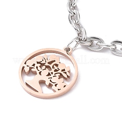 304 Stainless Steel Charm Bracelet for Women&nbsp;BJEW-F436-RG