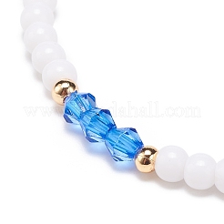 Resin Evil Eye & Acrylic Beaded Stretch Bracelet for Women&nbsp;BJEW-JB08609