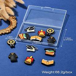 12Pcs 6 Styles Graduation Season Theme Silicone Focal Beads&nbsp;SIL-CJ0001-46