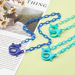 3Pcs 3 Colors Personalized ABS Plastic Cable Chain Necklaces&nbsp;NJEW-JN03484-02