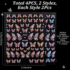 4Pcs 2 Styles Butterfly Plastic Nail Art Stickers&nbsp;MRMJ-CP0001-37