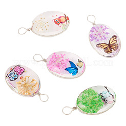 5Pcs Transparent Glass Pendants&nbsp;GLAA-TA0002-84