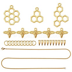 DIY Bee Honeycomb Necklace Making&nbsp;DIY-TA0002-87G