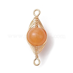 7Pcs 7 Styles Natural & Synthetic Mixed Gemstone Copper Wire Wrapped Connector Charms&nbsp;PALLOY-JF02517-01