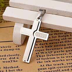 Latin Cross 304 Stainless Steel Pendants&nbsp;STAS-I035-22