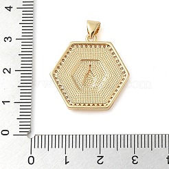 Brass Micro Pave Cubic Zirconia Pendants&nbsp;KK-I712-52G-08