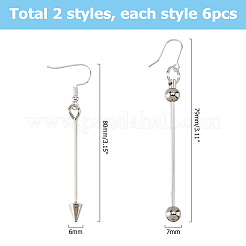 6 Pairs 3 Styles Alloy Dangle Earrings&nbsp;EJEW-HS0001-41