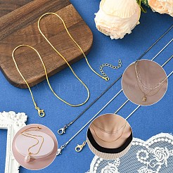 5Pcs 5 Colors Brass Square Snake Chain Necklace Making&nbsp;MAK-YW0001-24