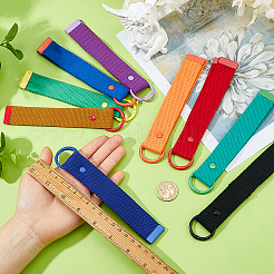 9Pcs 9 Colors Alloy Polyester Keychains&nbsp;KEYC-FH0001-80A