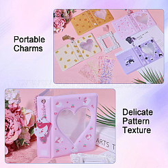 4Pcs 4 Colors 3 Inch Heart Window PVC Photo Albums&nbsp;AJEW-GL0002-85