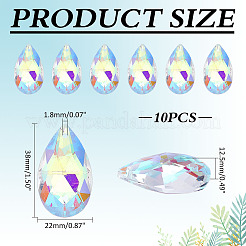 10Pcs Glass Pendants&nbsp;GLAA-ME0001-16A