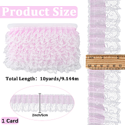 10Yards Double Layer Polyester Organza Pleated Lace Trim Ribbons&nbsp;SRIB-GF0001-69