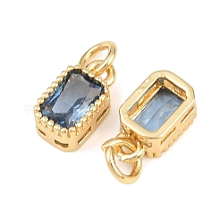 Brass Pave Blue Cubic Zirconia Pendants&nbsp;KK-L275-29G