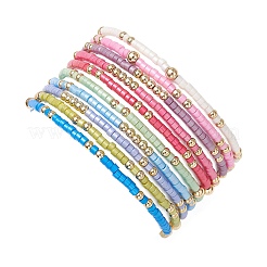 10Pcs Glass Seed Beaded Stretch Bracelets Sets for Women&nbsp;BJEW-MZ00295