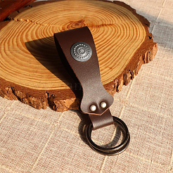 2Pcs Flat Round PU Leather Medieval Belt Pendant&nbsp;AJEW-CL0002-87A
