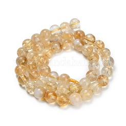Heated Natural Citrine Beads Strands&nbsp;G-C293-A03-8mm