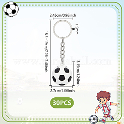 30Pcs Sports Theme Silicone Keychains&nbsp;KEYC-GA0001-59