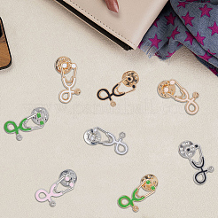 8Pcs 8 Colors Creative Zinc Alloy Brooches&nbsp;JEWB-CP0001-33