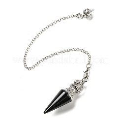 Natural Obsidian Pointed Dowsing Pendulums&nbsp;AJEW-P113-01P-02