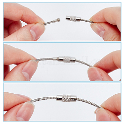 200Pcs 8 Styles 304 Stainless Steel Cable Wire Keychains&nbsp;AJEW-WA0003-97