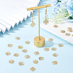 60Pcs Rack Plating 201 Stainless Steel Filigree Pendants&nbsp;STAS-DC0012-59