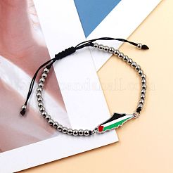 Palestine Map 304 Stainless Steel Enamel Link Bracelets&nbsp;FS-WGEA228-05