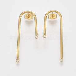 Left and Right 304 Stainless Steel Stud Earring Findings&nbsp;STAS-S079-143B