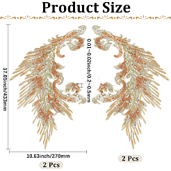 4Pcs 2 Styles Flower Shape Polyester & Sequin Cloth Iron On Patches&nbsp;DIY-CY0003-79