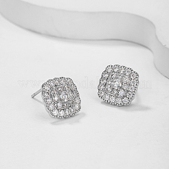 925 Sterling Silver Pave Moissanite Stud Earrings for Women&nbsp;CR3655