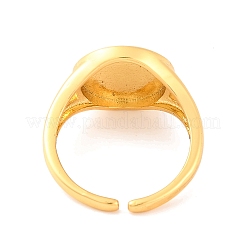 Round with Yin-yang Brass Enamel Open Cuff Rings for Women&nbsp;RJEW-U009-11D-G
