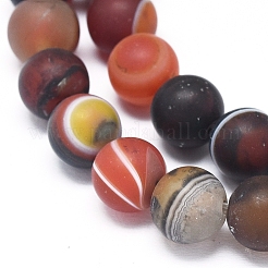 Natural Banded Agate/Striped Agate Beads Strands&nbsp;X-G-D0005-30-8mm