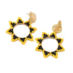 Brass Dangle Stud Earrings for Women&nbsp;EJEW-MZ00758