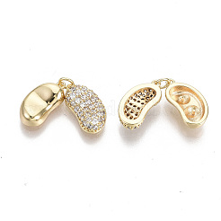 Brass Micro Clear Cubic Zirconia Charms&nbsp;KK-S356-105-NF
