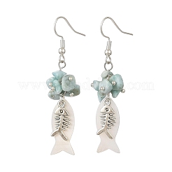 Shell Alloy Pendant Dangle Earrings for Women&nbsp;EJEW-JE07464