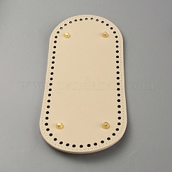 Oval PU Leather Knitting Crochet Bags Nail Bottom Shaper Pad&nbsp;PURS-WH0001-63B