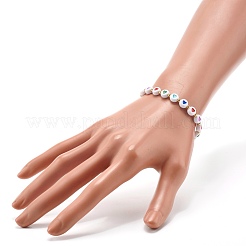 Heart Opaque Acrylic Beads Stretch Bracelet for Teen Girl Women&nbsp;BJEW-JB06860