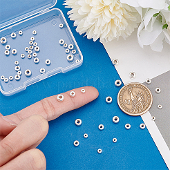 60Pcs Rondelle 925 Sterling Silver Spacer Beads&nbsp;STER-PH0003-08