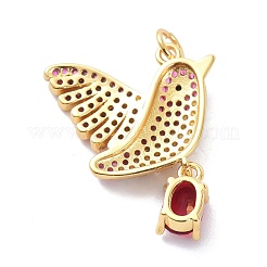 Real 18K Gold Plated Brass Micro Pave Cubic Zirconia Pendants&nbsp;KK-D004-27G