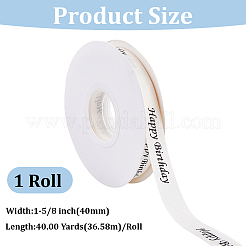 Polycotton Printed Black Word Happy Birthday Ribbon&nbsp;OCOR-CY0004-94B