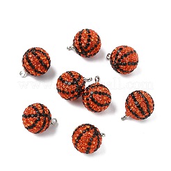 10Pcs Polymer Clay Rhinestone Pendants&nbsp;RB-CJ0001-08