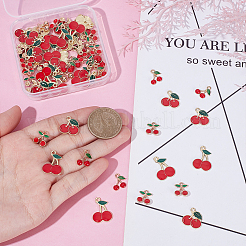 72Pcs 4 Styles Cherry Alloy Enamel Charms&nbsp;ENAM-UN0001-35